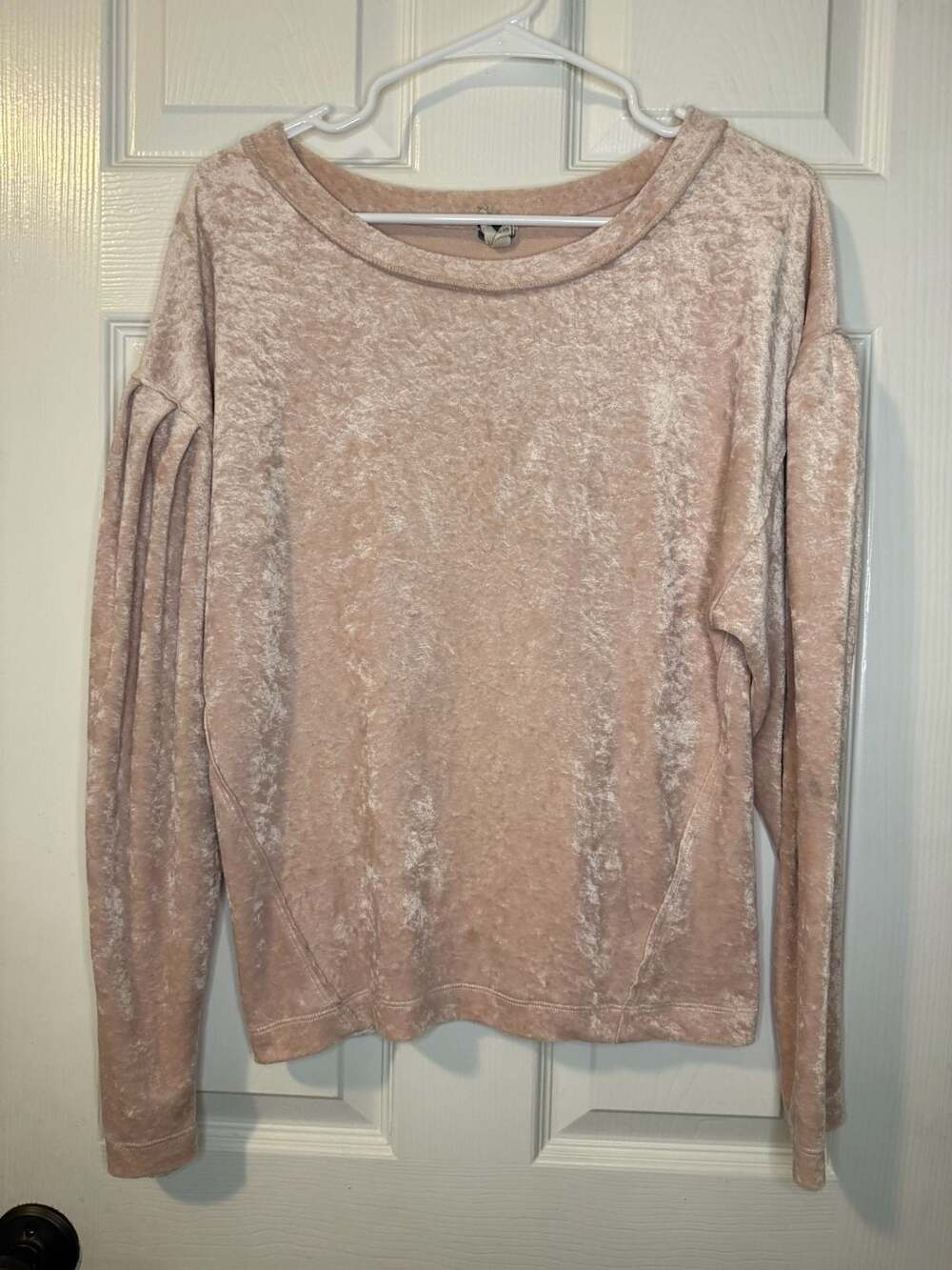 Free People We The Free Milan Crushed Velvet Puff Sleeve Pullover Top